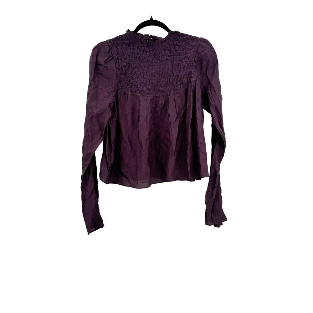 Free People Women's Pullover Smocked In Time Top Size XS NWOT